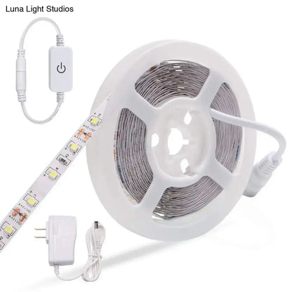 Modern white led vanity strip wall light with power adapter and remote control for bathroom mirror lighting