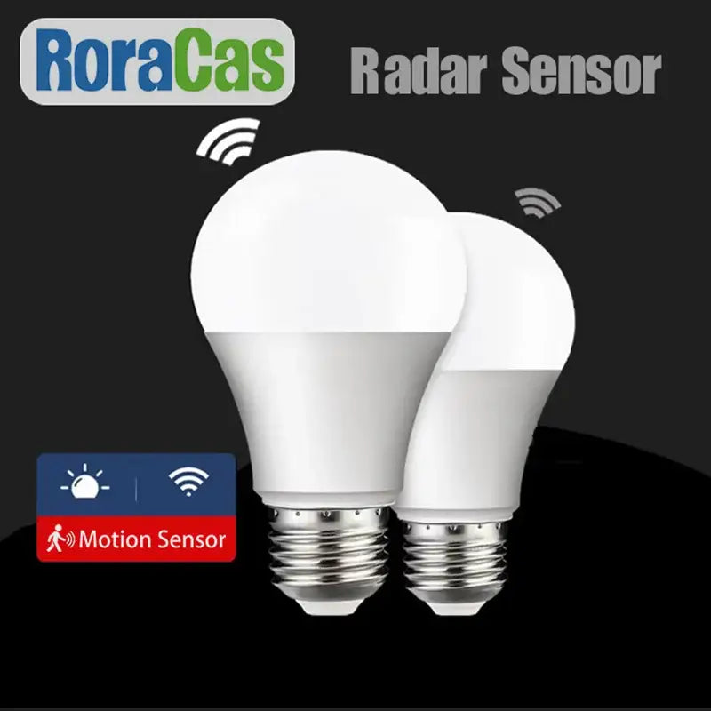 Modern white led wall lamp with radar motion sensor lightbulb featuring wi-fi connectivity for porch lighting