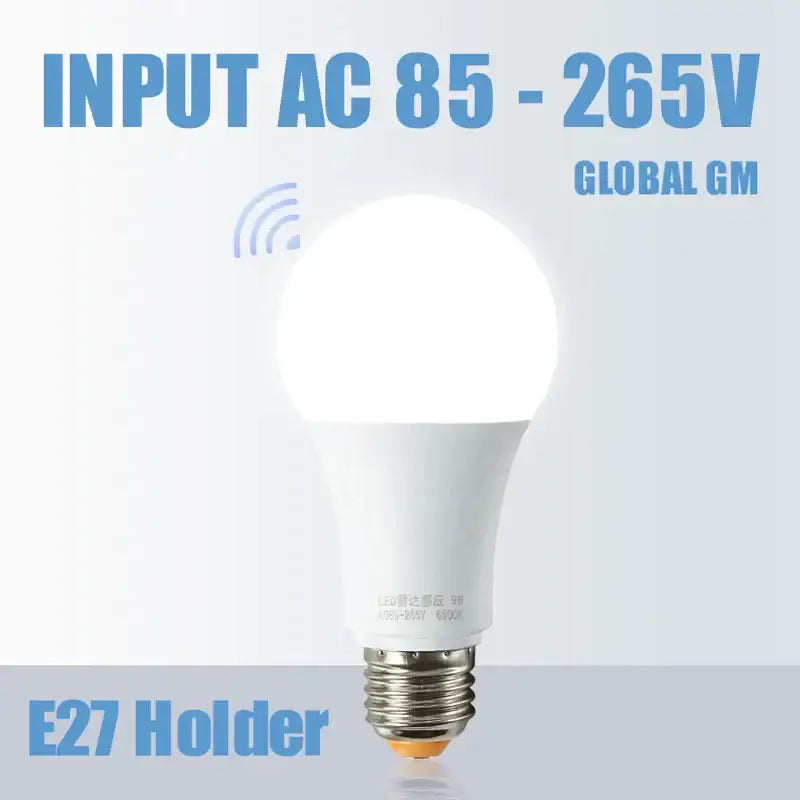 Modern white led wall lamp with frosted glass globe and e27 screw base for porch radar motion sensor lighting