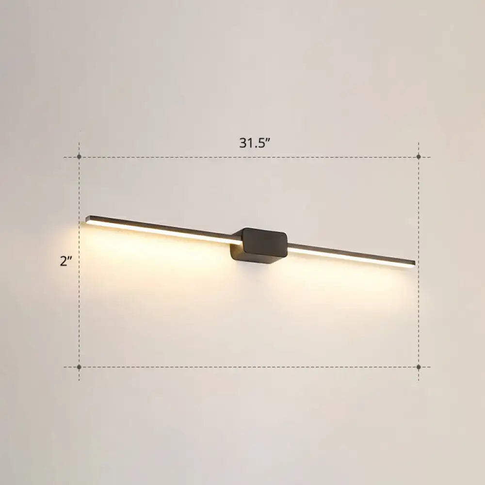 Modern white led wall mounted bathroom vanity lamp with black matte rectangular design and warm white led wall illumination