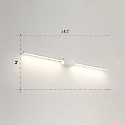 Minimalist modern white led wall mounted bathroom vanity lamp with sleek rectangular design and integrated light bar