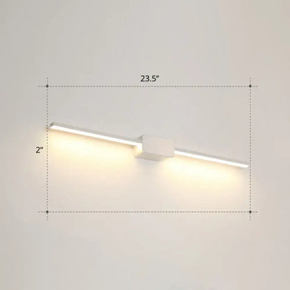 Modern white led wall mounted bathroom vanity lamp with sleek rectangular design and warm light output