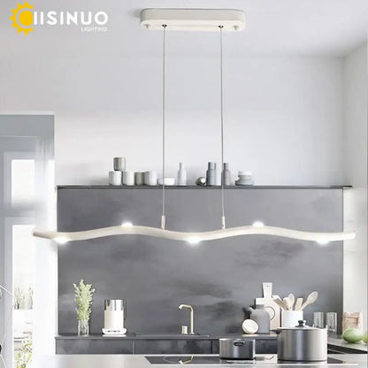 Modern white led wave pendant light with sleek curved design and integrated decorbites led wave lighting for dining room decor