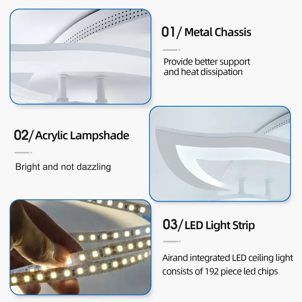 Modern white lotus flower ceiling light chandelier with sleek acrylic lampshade and integrated led light strip for soft illumination