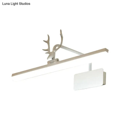 Modern white metal antler vanity wall lamp with a sleek led vanity wall lamp design for bathroom use
