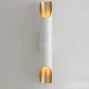 Modern white metal fixture wall sconce with gold accents 110v-120v 220v-240v sleek cylindrical design