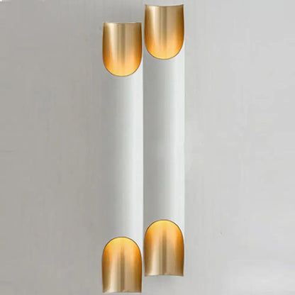 Modern white metal fixture wall sconce with gold nail-shaped caps in sleek minimalist style for living room 110v-120v 220v-240v