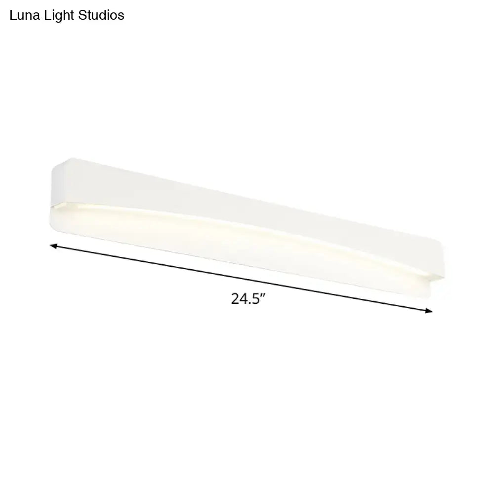 Modern white metal shade wall sconce with minimalist rectangular design 24.5-inch length 220v-240v bathroom light