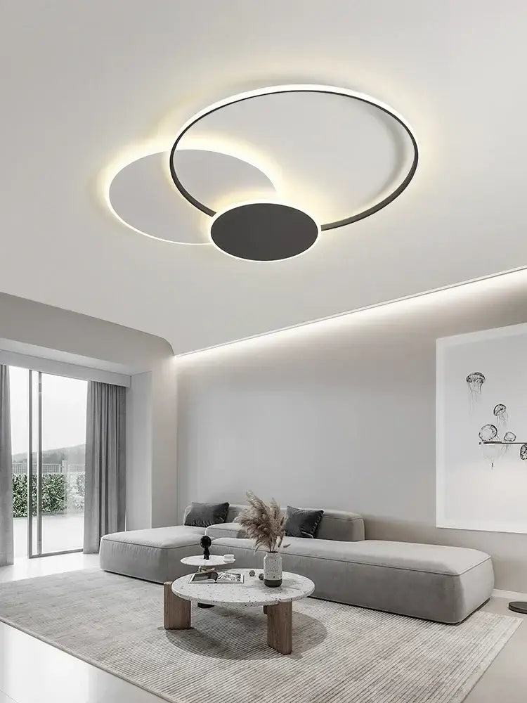 Modern white minimalist circles led ceiling light with sleek black and white design for bedroom decorbites circles led ceiling lights