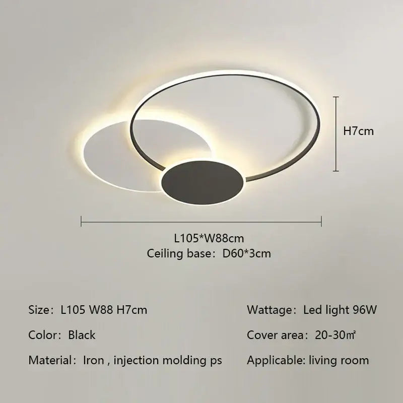 Black modern ceiling lights with minimalist two interlocking circular rings led for bedroom decorbites circles led ceiling use