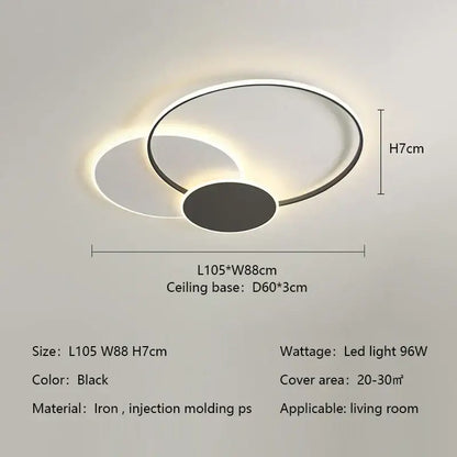 Black modern ceiling lights with minimalist two interlocking circular rings led for bedroom decorbites circles led ceiling use