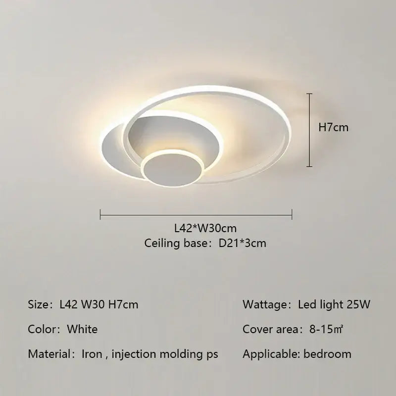 Modern white minimalist circles led ceiling light with concentric rings for bedroom decorbites circles led ceiling lights