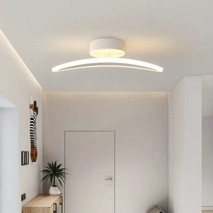 Modern white minimalist led ceiling light strip with sleek curved design ideal for living room ceiling light strip