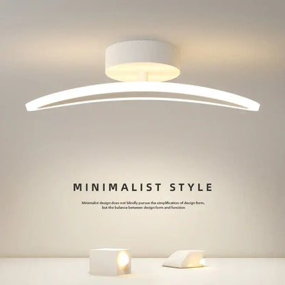 Modern white minimalist led ceiling light strip with sleek curved design and warm ambient glow for living room ceiling light