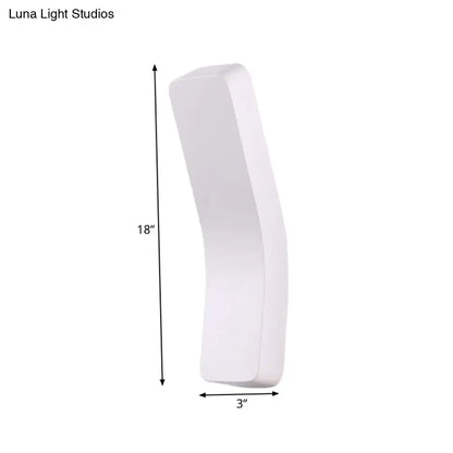 Modern white minimalist led wall light with sleek curved design for corridor available in 110v-120v and 220v-240v