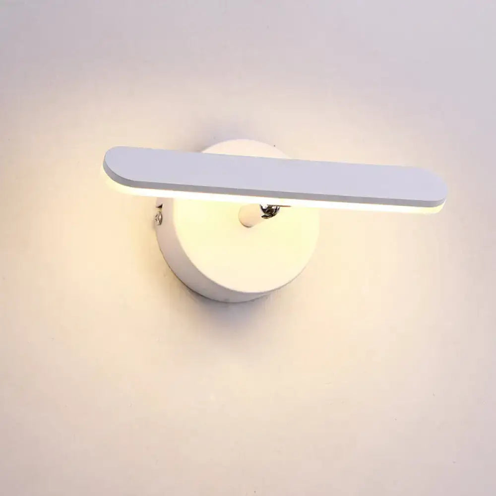 Modern white minimalist led wall light with smooth rounded edges providing natural warm light and maximum bulb wattage