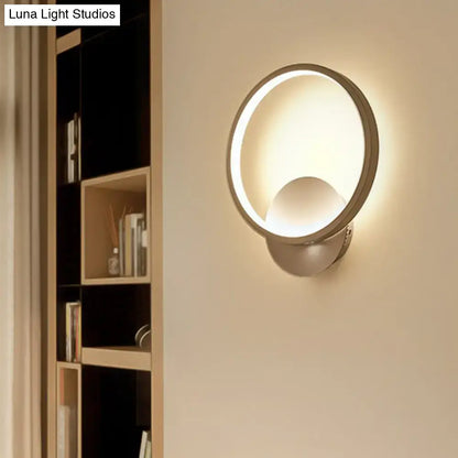 Modern white nordic led wall lamp with sleek metallic frame and warm light fixture type for 110v-120v use