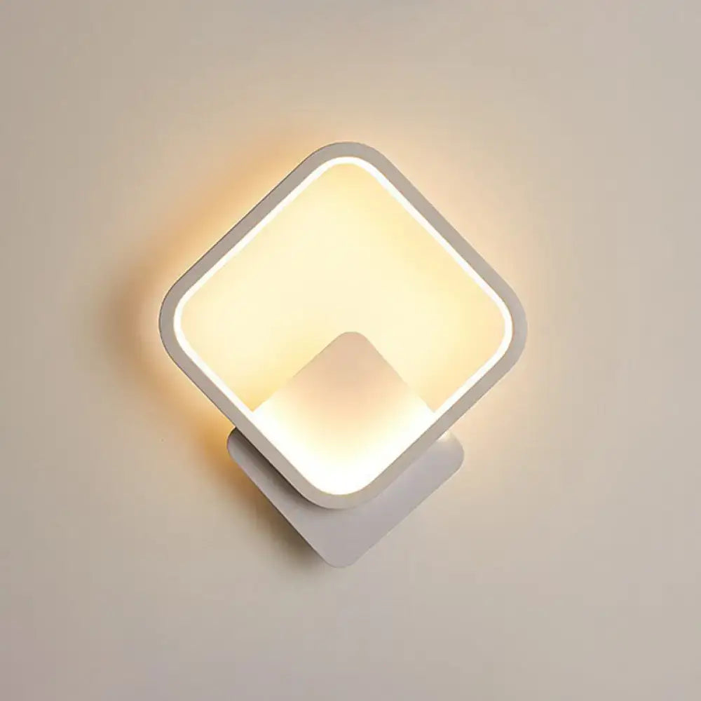 Modern white nordic led wall lamp with acrylic shade and soft warm glow fixture type for bedroom 110v-120v use