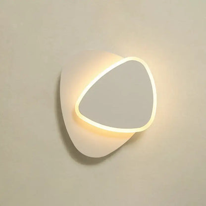 Modern white nordic wall lamp with acrylic shade 110v-120v featuring a triangular mirror and led light ring fixture type
