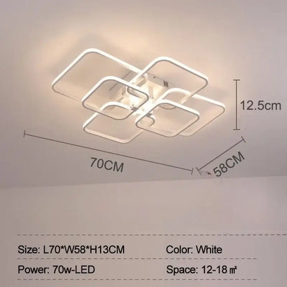 Modern white overlapping led ceiling light with rectangular frames ideal for living room decorbites led ceiling light