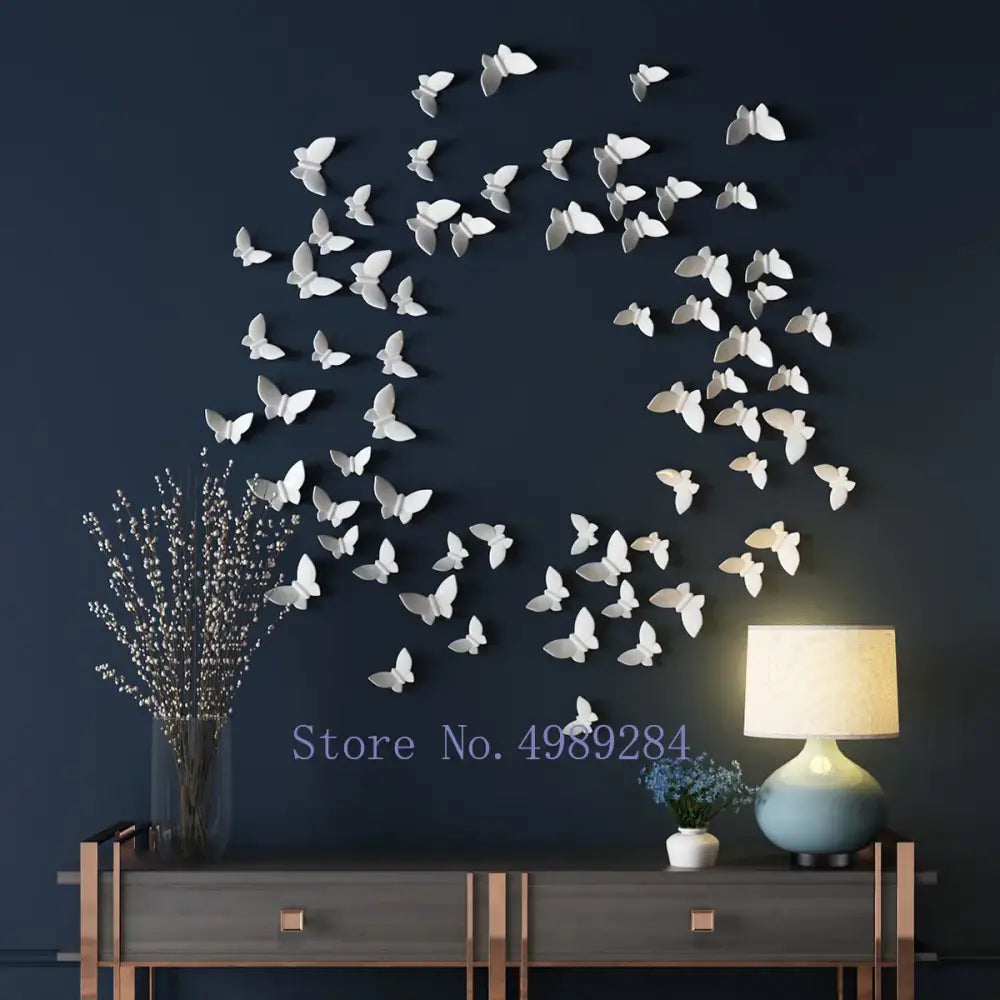 Modern white paper butterfly wall mount decorbites butterfly wall arranged in a circular pattern for kids room decor