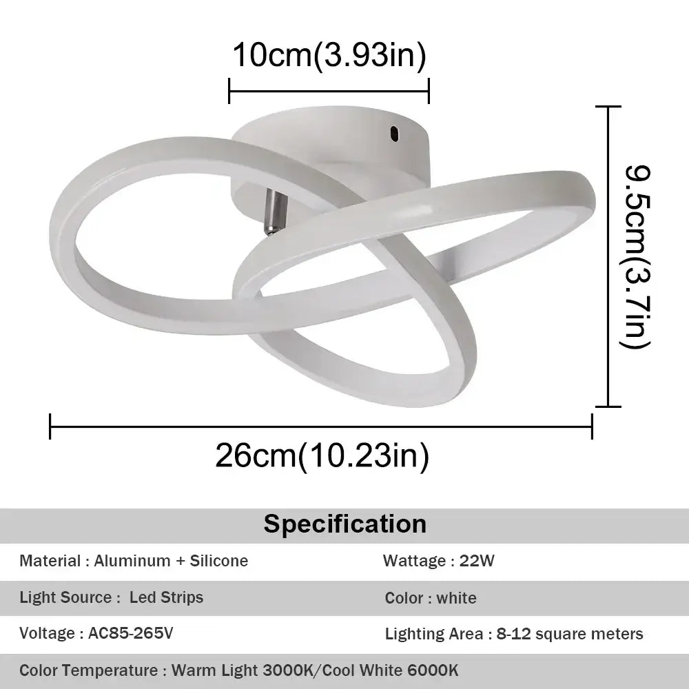 Modern white petal acrylic led chandelier ceiling lamp with two interlocking aluminum and silicone rings decorbites acrylic led