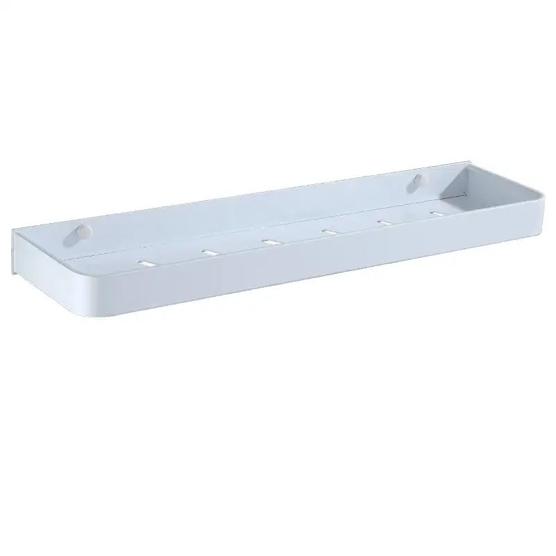 Modern white plastic corner shelf with towel bar featuring sleek minimalist design for kitchen storage decorbites black corner