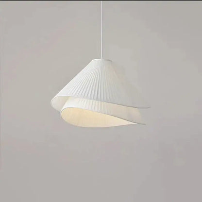 Modern white pleated e27 fabric chandelier pendant light with soft diffused glow ideal for bedroom lighting