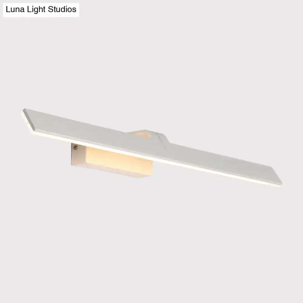 Modern white rectangle led wall light bathroom mirror sconce with minimalist design emits warm light 220v-240v 110v-120v wall light