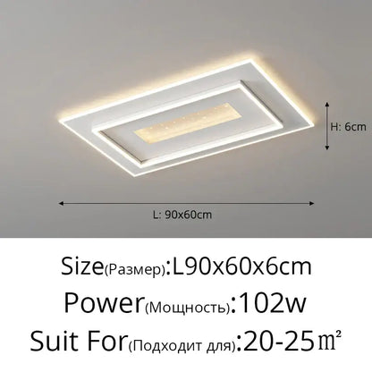 Modern white rectangular led chandelier with double-layer design and warm illumination for living lights led decorbites living lights