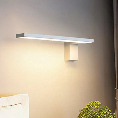 Modern white rectangular led wall lamp with sleek design and minimalist bracket providing warm white light