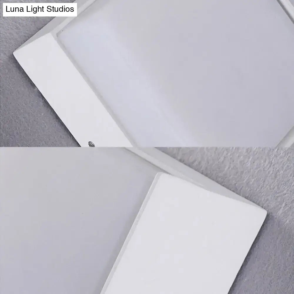 Modern white rectangular wall light with warm white led panel and direct wired sleek minimalist design