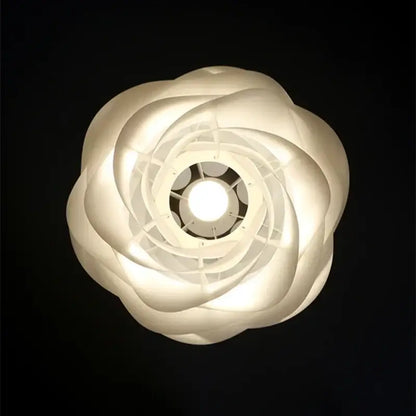 A modern off-white pendant light with layered petal design for bedroom and living room decorbites carmina rose flower