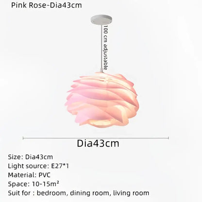 Modern white rose flower pendant lights featuring pink pvc rose flower design by decorbites carmina rose for bedroom decor