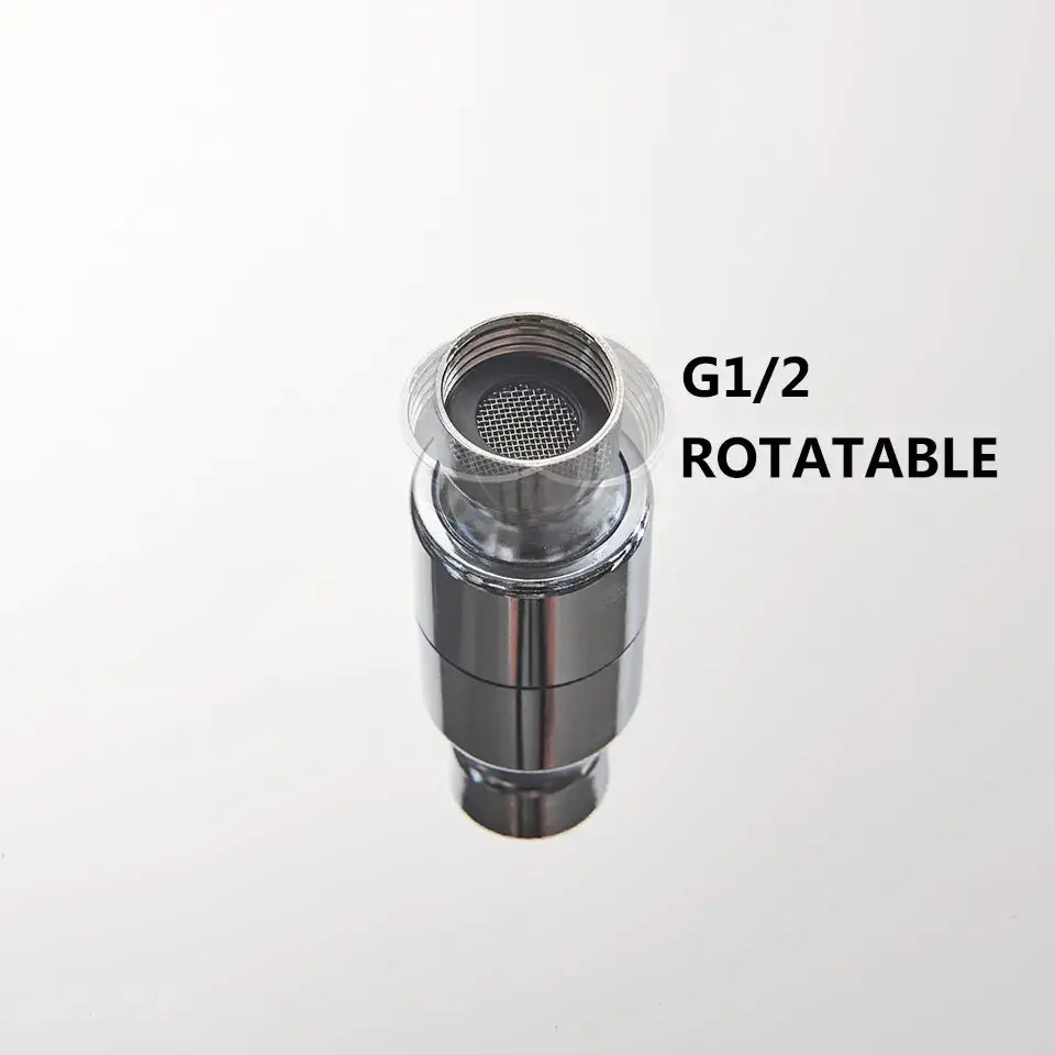 Chrome finished rotatable g1/2 faucet adapter with mesh screen nozzle for modern white round rainfall shower head bathroom fixture