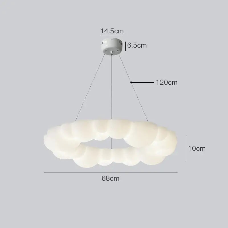 Modern white sculptural cloud living room ceiling lamp with off-white pendant light and sleek metallic mount by decorbites