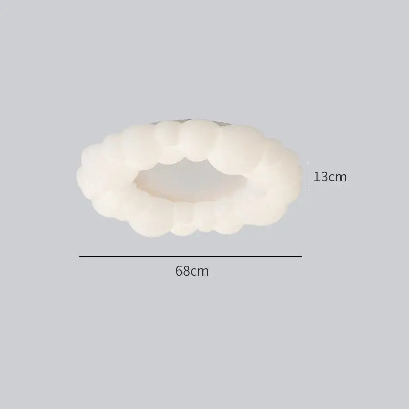 Modern white sculptural cloud living room ceiling lamp with off-white rounded cloud shaped design ceiling lamp decorbites cloud living