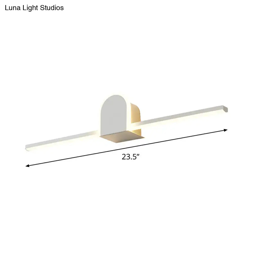 Modern white and gold slim rod bath vanity led wall sconce with sleek minimalist design for 110v-120v 220v-240v use