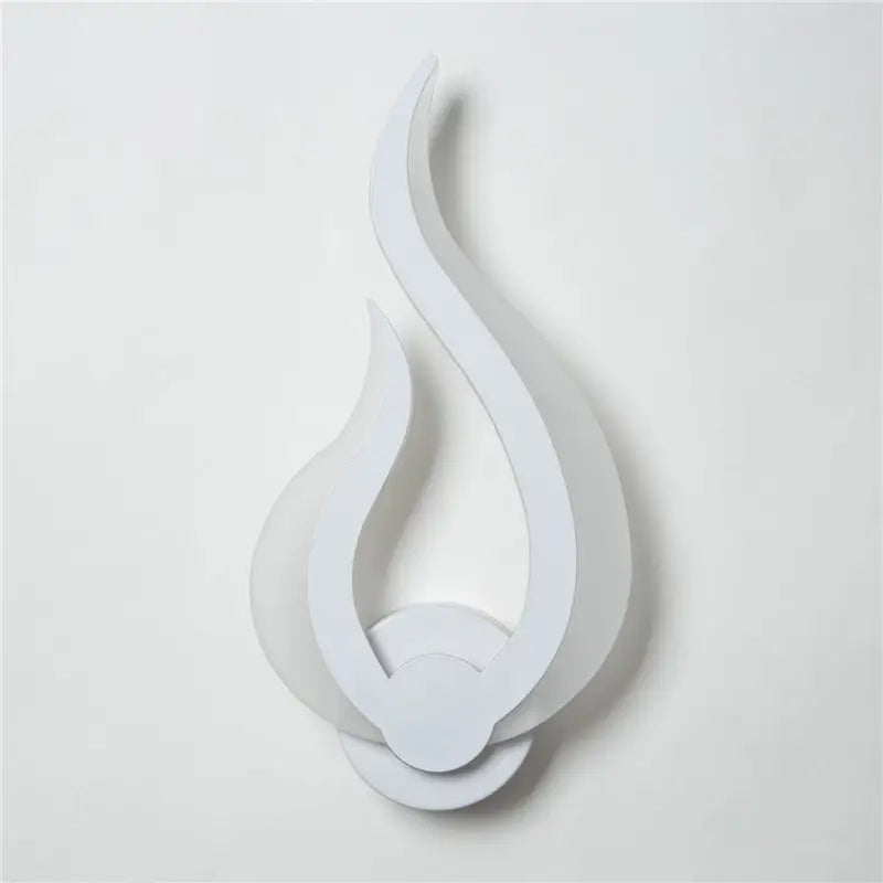Modern white spiral led wall sconce 8 inch fixture with layered sculpted white flame-shaped design for corridor lighting