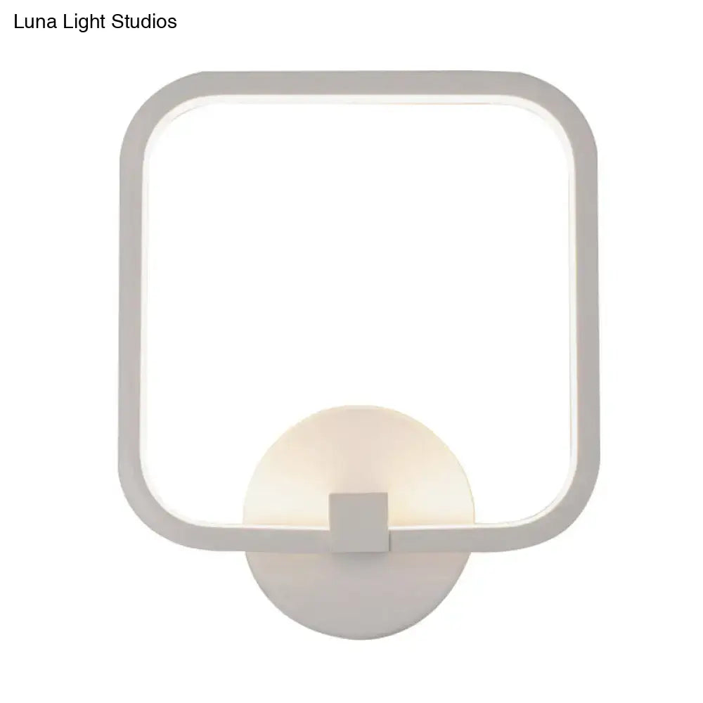 Modern white square acrylic shade led wall light with frosted glass panel for bedroom 110v-120v 220v-240v use