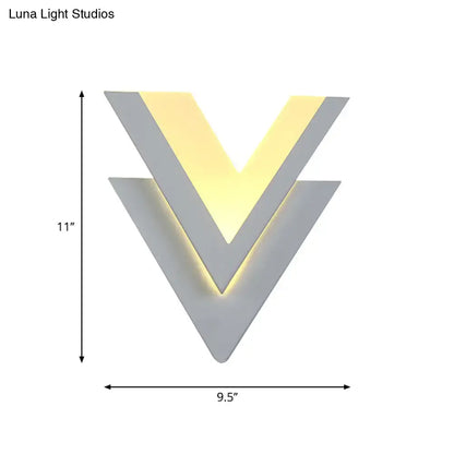 Modern gray v-shaped led wall mount light with warm yellow backlight for stairway available in 220v-240v 110v-120v