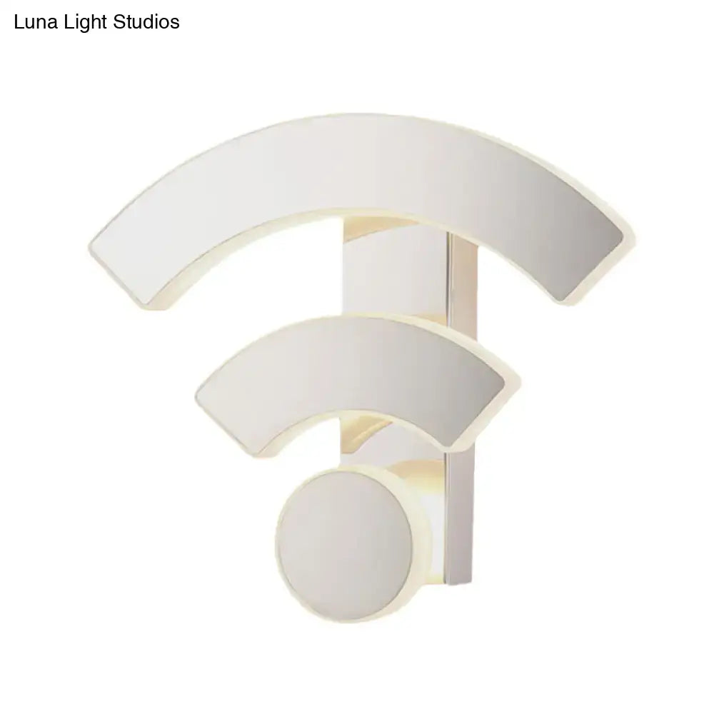 Modern white wifi led wall lamp sconce light with sleek curved arms and circular base for bedroom 220v-240v 110v-120v