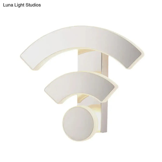 Modern white wifi led wall lamp sconce light with sleek curved arms and circular base for bedroom 220v-240v 110v-120v