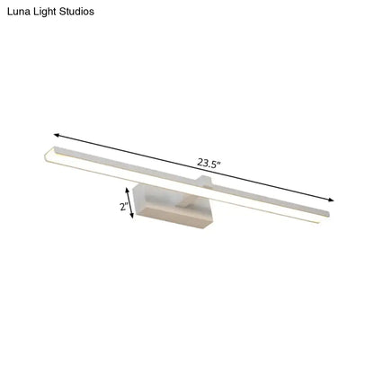 Modern white and wood led wall lamp bathroom vanity light with sleek white led rectangular design and integrated bracket