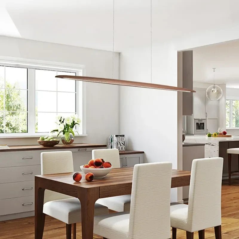 Modern White Wood Linear Pendant Light - Decorbites