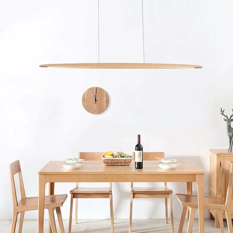 Modern White Wood Linear Pendant Light - Decorbites