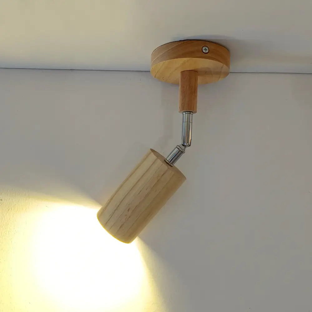 Modern wood 4-light led ceiling lamp with natural wooden finish and chrome joints emitting warm light decorbites led ceiling