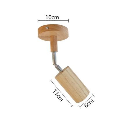 Modern wood 4-light led ceiling lamp with natural wood finish and chrome joints for kitchen track lighting decorbites led ceiling