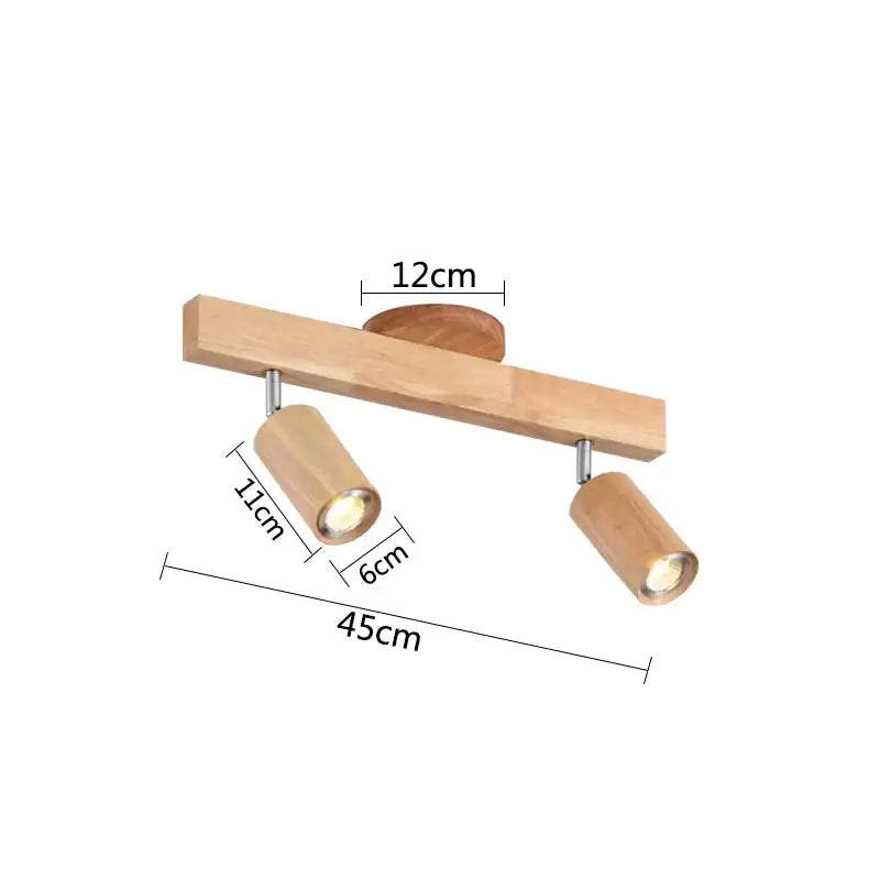 Modern wood 4-light led ceiling lamp with light wood finish and two adjustable spotlights for kitchen decorbites led ceiling use