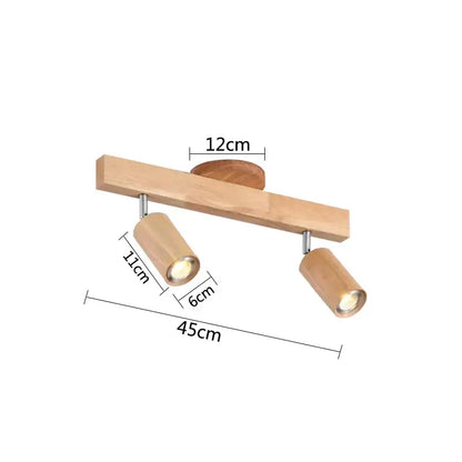 Modern wood 4-light led ceiling lamp with light wood finish and two adjustable spotlights for kitchen decorbites led ceiling use
